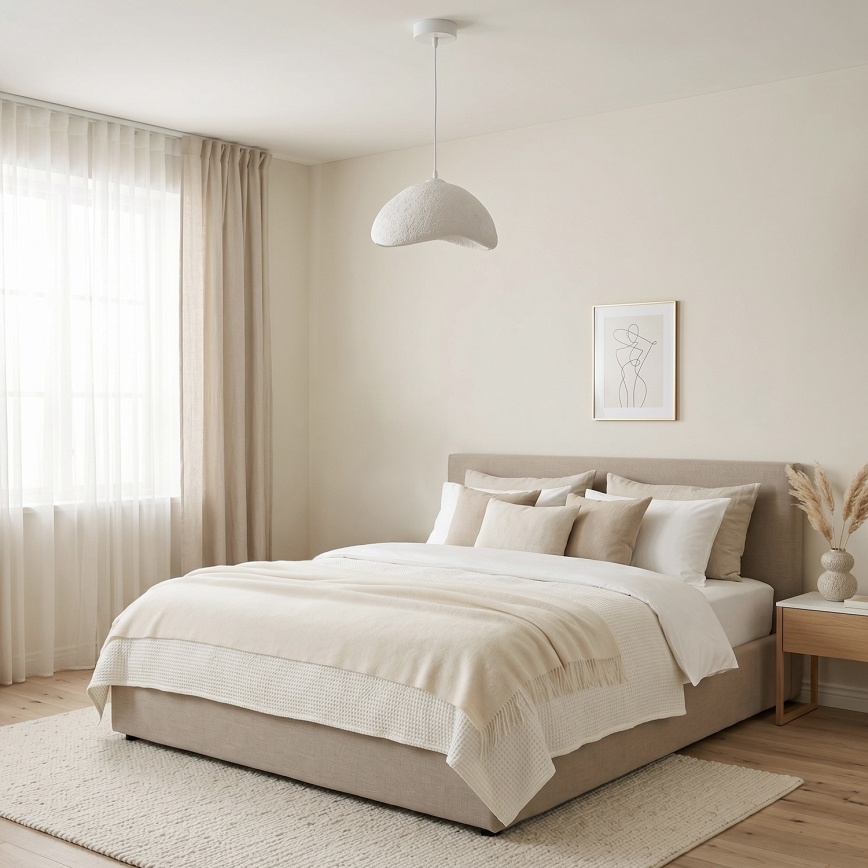 Brilagi - Lustre pendente com cabo WABI SABI 1xE27/40W/230V Ø 33 cm branco