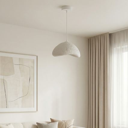 Brilagi - Lustre pendente com cabo WABI SABI 1xE27/40W/230V Ø 33 cm branco