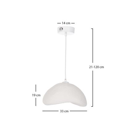 Brilagi - Lustre pendente com cabo WABI SABI 1xE27/40W/230V Ø 33 cm branco