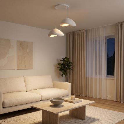 Brilagi - Lustre pendente com cabo WABI SABI 2xE27/40W/230V Ø 74 cm branco