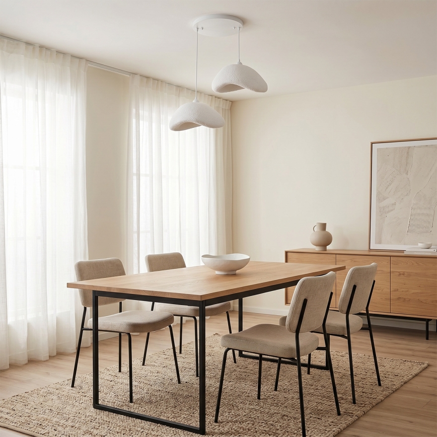 Brilagi - Lustre pendente com cabo WABI SABI 2xE27/40W/230V Ø 74 cm branco