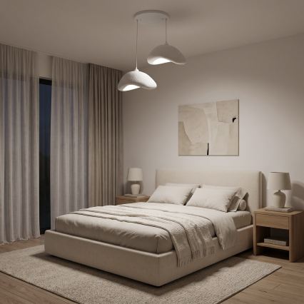 Brilagi - Lustre pendente com cabo WABI SABI 2xE27/40W/230V Ø 74 cm branco