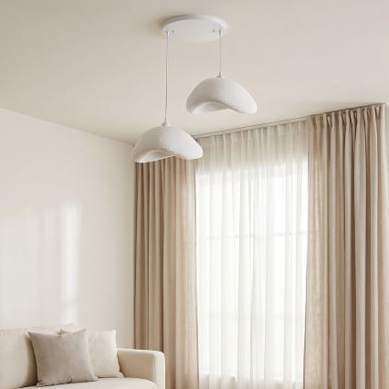 Brilagi - Lustre pendente com cabo WABI SABI 2xE27/40W/230V Ø 74 cm branco