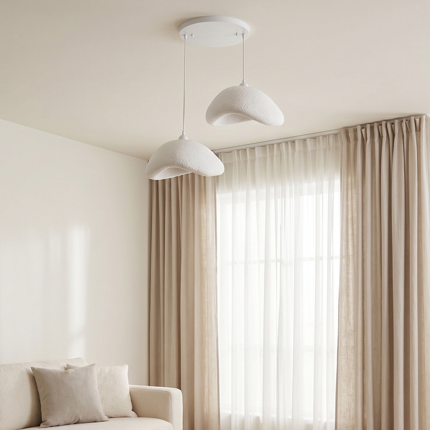 Brilagi - Lustre pendente com cabo WABI SABI 2xE27/40W/230V Ø 74 cm branco