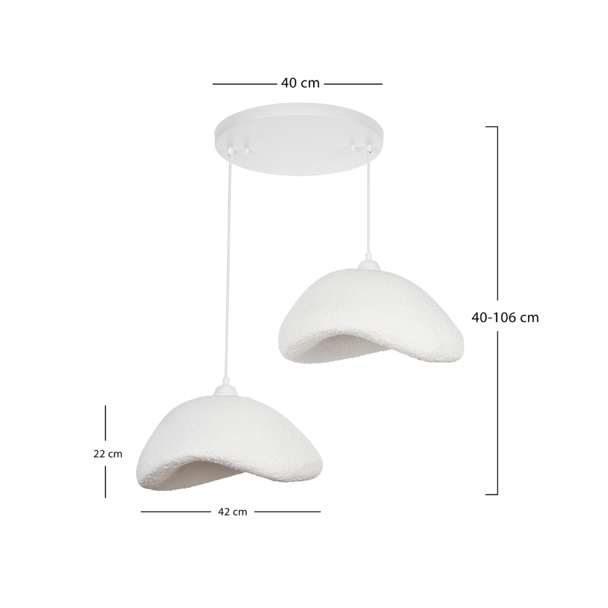 Brilagi - Lustre pendente com cabo WABI SABI 2xE27/40W/230V Ø 74 cm branco