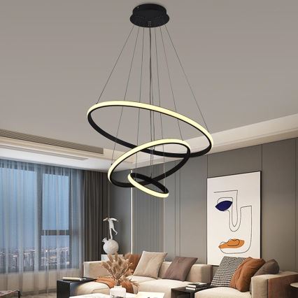 Brilagi - Lustre LED dimerizável suspenso por cabo CIRCLE LED/90W/230V 3000–6500K, diâmetro 60 cm + controlo remoto