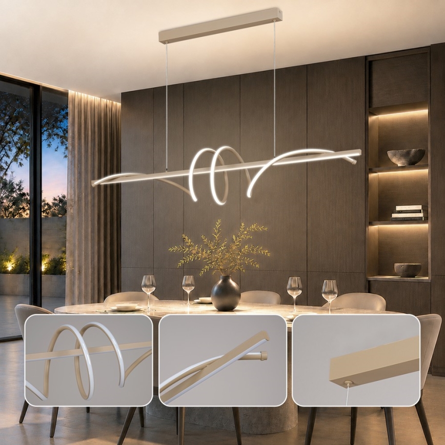BRILAGI - lustre LED dimerizável suspenso por cabo SIGNATURE LED/50W/230V 3000-6000K 120 cm bege + controlo remoto