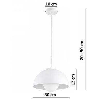 BRILAGI - Lustre pendente em cabo COSMO 1xE27/60W/230V Ø 30 cm branco