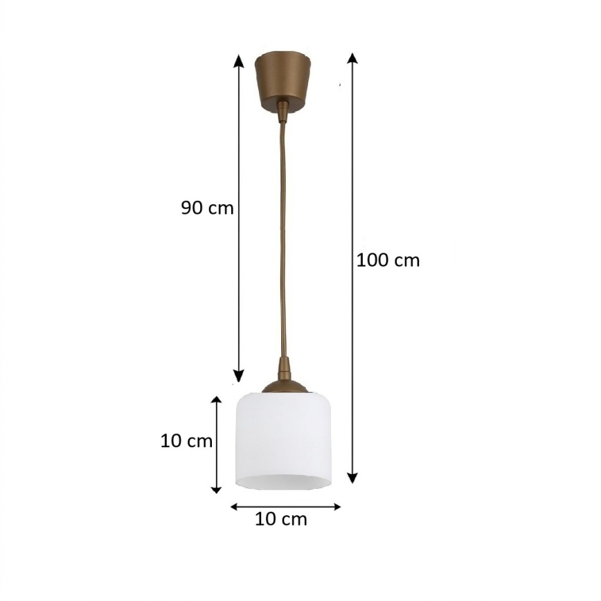 BRILAGI - Lustre pendente em cabo LED RETRO GLASS 1xE27/60W/230V diâmetro 10 cm castanho/branco