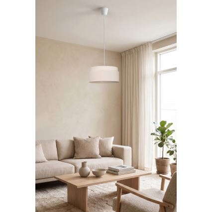 Brilagi - Lustre pendente em cabo PADOVA 1xE27/60W/230V Ø 40 cm cor creme