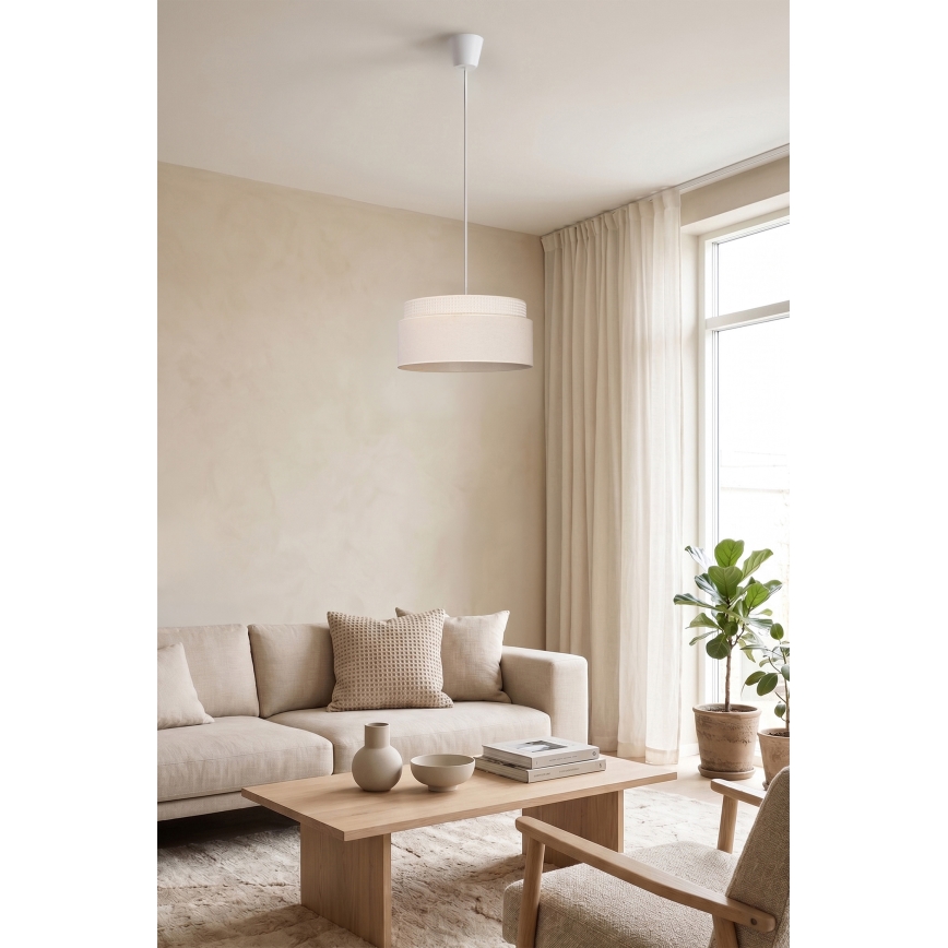 Brilagi - Lustre pendente em cabo PADOVA 1xE27/60W/230V Ø 40 cm cor creme