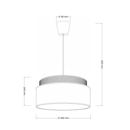 Brilagi - Lustre pendente em cabo PADOVA 1xE27/60W/230V Ø 40 cm cor creme