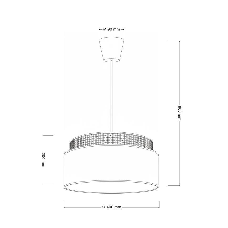 Brilagi - Lustre pendente em cabo PADOVA 1xE27/60W/230V Ø 40 cm cor creme
