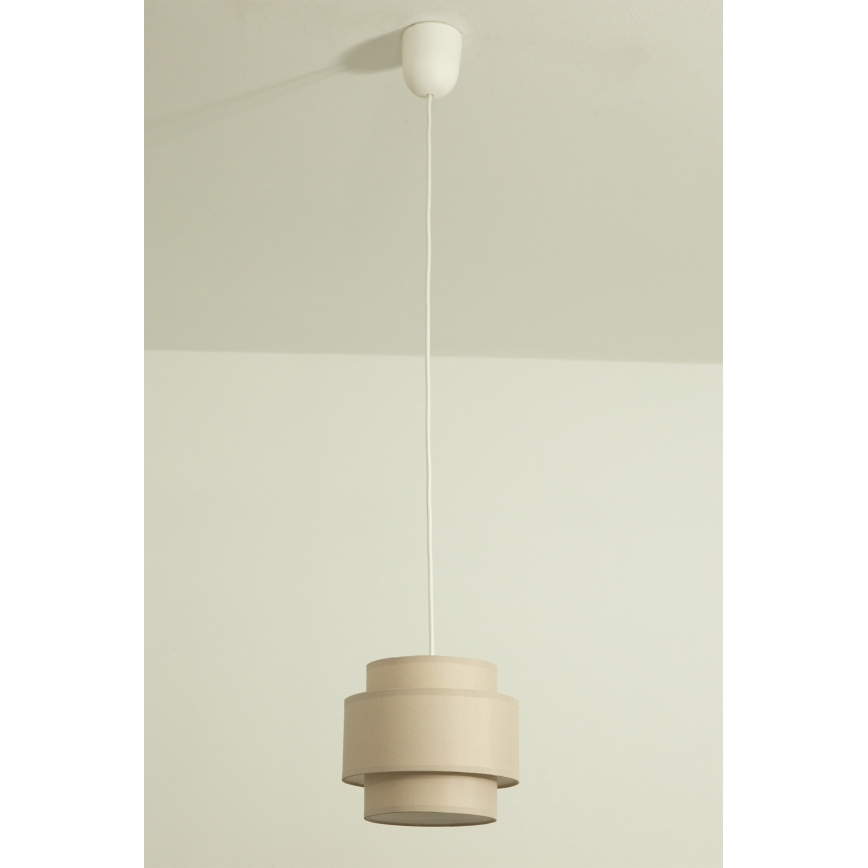 Brilagi - Lustre pendente em cabo RESNA 1xE27/60W/230V Ø 20 cm bege