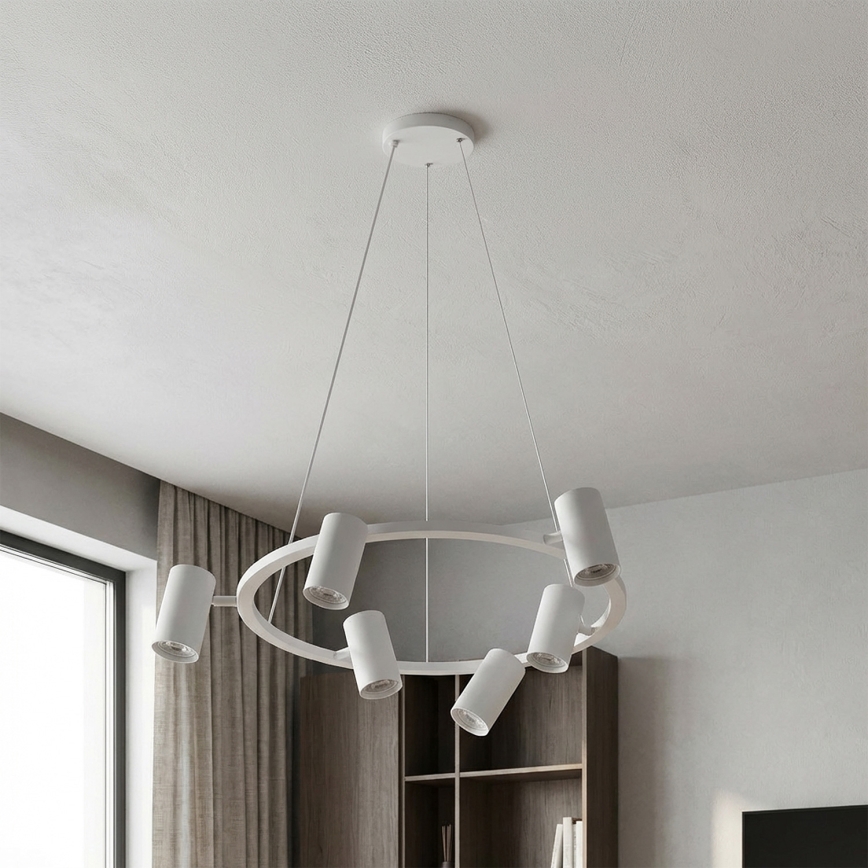 Brilagi - Lustre pendente em cabo SELE 6xGU10/30W/230V branco