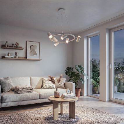 BRILAGI - Lustre pendente em cabo SELE 6xGU10/30W/230V branco