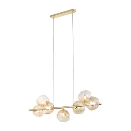 Brilagi - Lustre pendente em cabo VULCANO 7xG9/8W/230V dourado/bege fumê