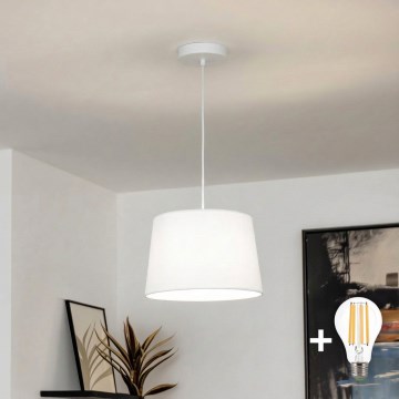 Brilagi - Lustre pendente LED CERIA com cabo 1xE27/40W/230V Ø 30 cm branco