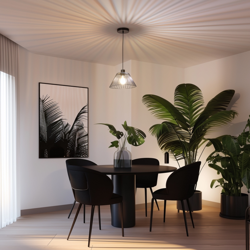 Brilagi - Lustre pendente LED com cabo CERIA WIRE 1xE27/40W/230V Ø 30 cm preto
