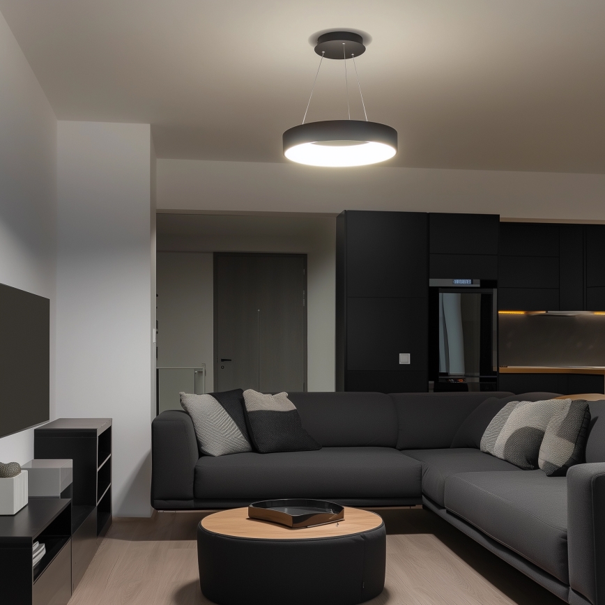 Brilagi - Lustre LED regulável suspenso por cabo FALCON LED/40W/230V 3000-6500K Ø 45 cm preto + comando remoto