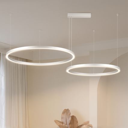 Brilagi - Lustre dimerizável suspenso por cabo PORTOFINO LED/98W/230V 3000-6000K prateado + comando remoto