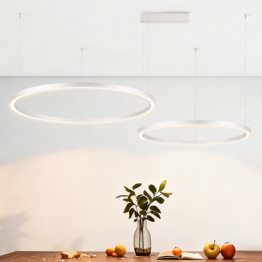 Brilagi - Lustre dimerizável suspenso por cabo PORTOFINO LED/98W/230V 3000-6000K prateado + comando remoto