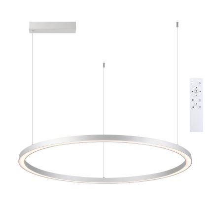 Brilagi - Lustre dimerizável suspenso por cabo PORTOFINO LED/98W/230V 3000-6000K prateado + comando remoto