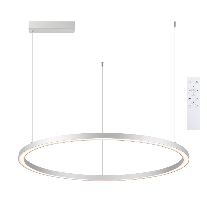 Brilagi - Lustre dimerizável suspenso por cabo PORTOFINO LED/98W/230V 3000-6000K prateado + comando remoto