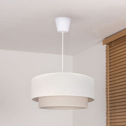 Brilagi - Lustre pendente LED em cabo BOHO ECO 1xE27/10W/230V Ø 40 cm creme