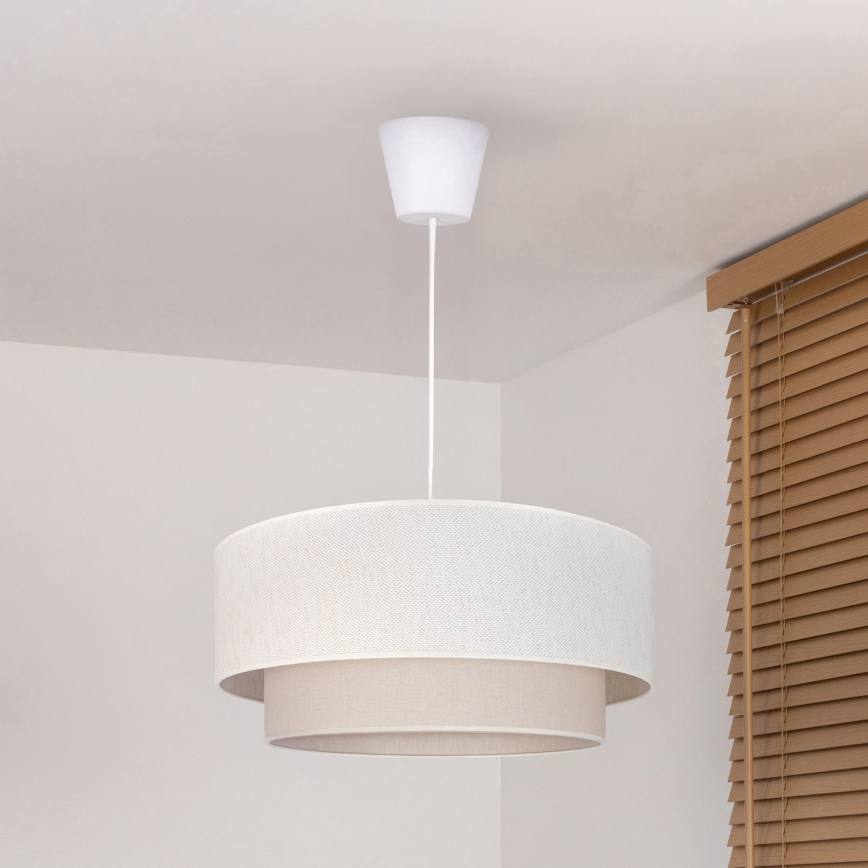 Brilagi - Lustre pendente LED em cabo BOHO ECO 1xE27/10W/230V Ø 40 cm creme