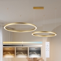 Brilagi - Lustre pendente LED regulável em cabo PORTOFINO LED/98W/230V 3000-6000K dourado + comando remoto