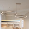 Brilagi - Lustre pendente LED regulável suspenso por cabo PORTOFINO LED/98W/230V 3000-6000K bege + comando remoto