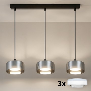 Brilagi - Lustre pendente LED RGB+CCT dimerizável AURA LUX 3xGX53/14W/230V 2700-6500K Wi-Fi Tuya preto/fumê