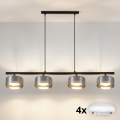 Brilagi - Lustre pendente LED RGB+CCT dimerizável em cabo AURA LUX 4xGX53/14W/230V 2700-6500K Wi-Fi Tuya preto/fumê