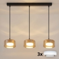 Brilagi - Lustre pendente LED RGB+CCT regulável AURA LUX 3xGX53/14W/230V 2700-6500K Wi-Fi Tuya preto/dourado