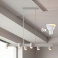 Brilagi - Lustre pendente LED RGBW regulável SELE 6xGU10/6,5W/230V 2700-6500K branco + comando remoto