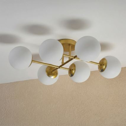 Brilagi - Lustre sobreposto MALONY 6xE14/20W/230V dourado