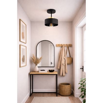 Brilagi - Lustre sobreposto SPRING 1xE27/60W/230V preto/dourado