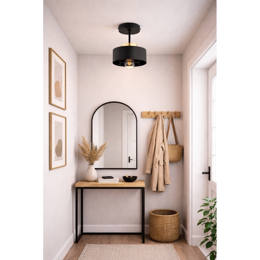 Brilagi - Lustre sobreposto SPRING 1xE27/60W/230V preto/dourado