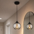 Brilagi - Lustre suspenso com cabo 1xE27/60W/230V preto/cinzento fumado