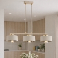 Brilagi - Lustre suspenso com cabo 3xE27/60W/230V bege/dourado