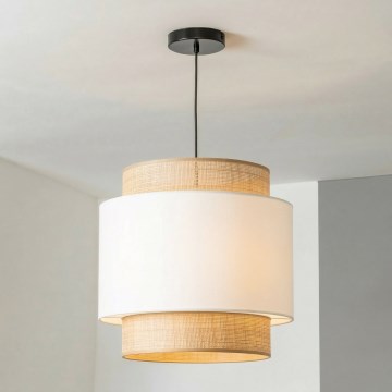Brilagi - Lustre suspenso com cabo CERIA 1xE27/40W/230V diâmetro 40 cm preto/bege/branco