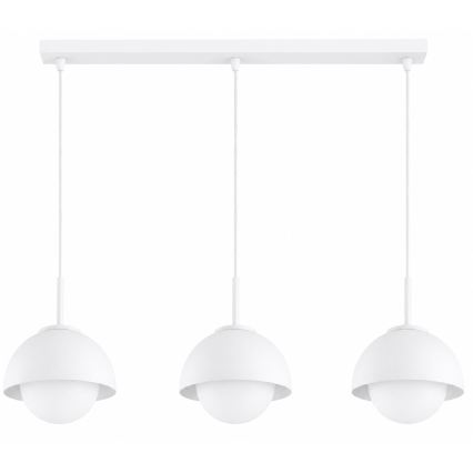 BRILAGI - Lustre suspenso com cabo COSMO 3xE27/60W/230V branco/dourado
