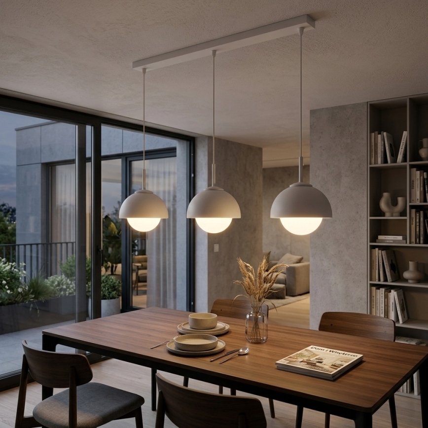 BRILAGI - Lustre suspenso com cabo COSMO 3xE27/60W/230V branco/dourado