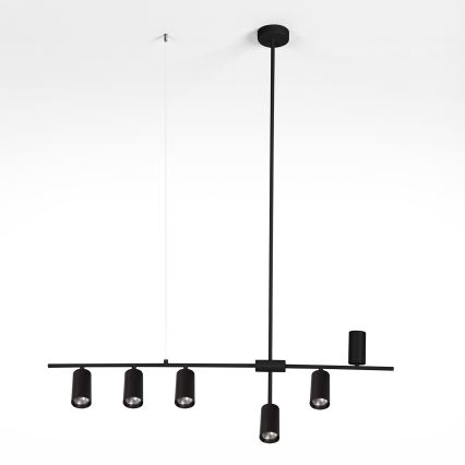 Brilagi - Lustre suspenso com cabo CRANE 6xGU10/30W/230V preto