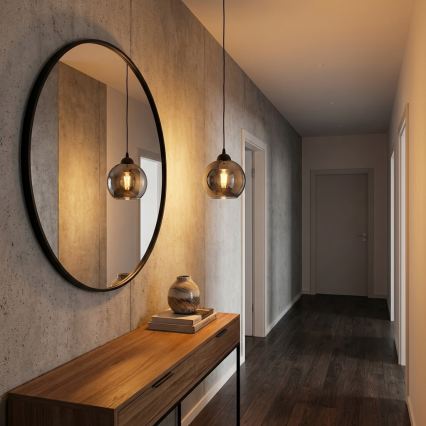 Brilagi - Lustre suspenso com cabo DIOR 1xE27/60W/230V preto/cinzento fumado