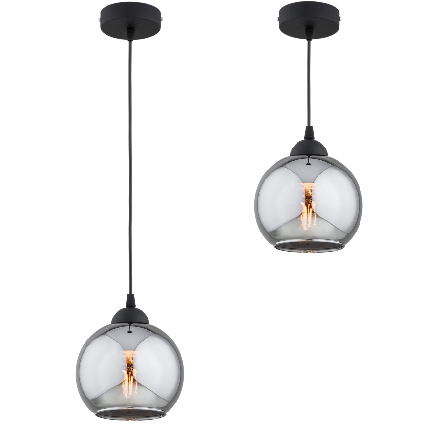 Brilagi - Lustre suspenso com cabo DIOR 1xE27/60W/230V preto/cinzento fumado
