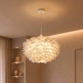 Brilagi - Lustre suspenso com cabo FEATHER 3xE27/40W/230V Ø 50 cm branco