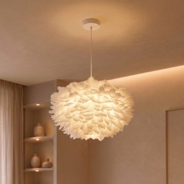 Brilagi - Lustre suspenso com cabo FEATHER 3xE27/40W/230V Ø 50 cm branco