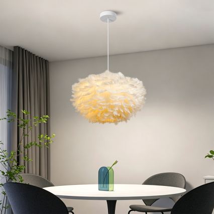 Brilagi - Lustre suspenso com cabo FEATHER 3xE27/40W/230V Ø 50 cm branco